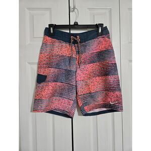 Nike large boys blue and pink striped swimming trunks